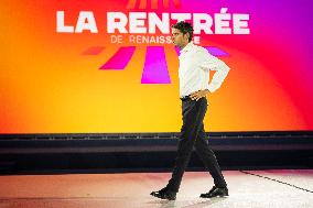 Exclusive - Gabriel Attal at La Rentree de Renaissance a day before the meeting - Arras