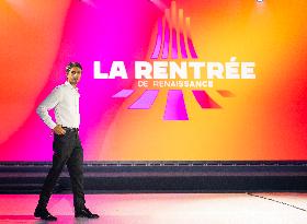 Exclusive - Gabriel Attal at La Rentree de Renaissance a day before the meeting - Arras