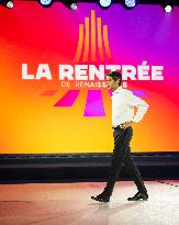 Exclusive - Gabriel Attal at La Rentree de Renaissance a day before the meeting - Arras