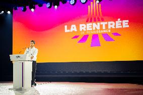 Exclusive - Gabriel Attal at La Rentree de Renaissance a day before the meeting - Arras