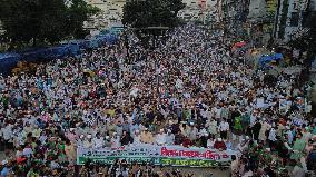 Jamaat-e-Islami supporters hold a protest rally - Dhaka