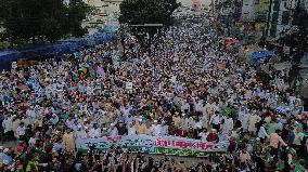Jamaat-e-Islami supporters hold a protest rally - Dhaka