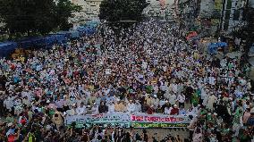 Jamaat-e-Islami supporters hold a protest rally - Dhaka