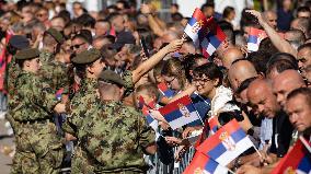 Military parade marking the Day of Serbian Unity