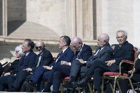 Pope Leo XIV leads an audience as part of the Jubilee of Justice - Vatican