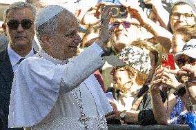 Pope Leo XIV at church of Saint Anne - Vatican