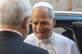 Pope Leo XIV at church of Saint Anne - Vatican