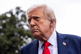 US President Trump departs the White House for Kirk funeral in Arizona