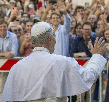 Pope Leo XIV at church of Saint Anne - Vatican