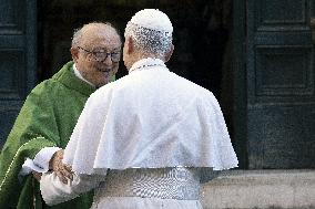 Pope Leo XIV at church of Saint Anne - Vatican