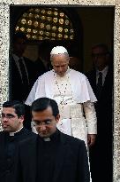 Pope Leo XIV at church of Saint Anne - Vatican