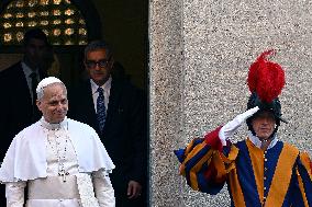 Pope Leo XIV at church of Saint Anne - Vatican