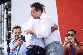 Jordan Bardella at Annual rally of Salvini's League - Pontida