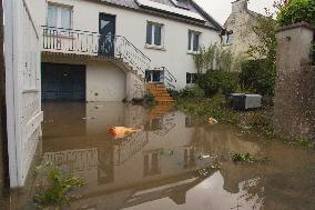 Heavy Rain and Flooding in The Cotes-D'armor Region - France
