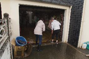 Heavy Rain and Flooding in The Cotes-D'armor Region - France