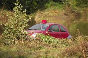 Car Of A Person Found Dead During Severe Floods - Guingamp