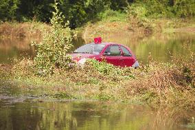 Exclusive - Car Of A Person Found Dead During Severe Floods - Guingamp