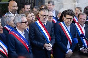 Palestinian flag raising ceremony at Saint-Denis town hall - Saint-Denis