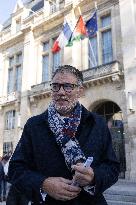 Palestinian flag raising ceremony at Saint-Denis town hall - Saint-Denis
