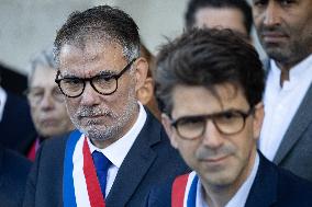 Palestinian flag raising ceremony at Saint-Denis town hall - Saint-Denis