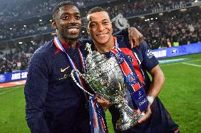 PSG Celebrate French Cup Trophy - Lille