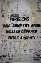 Paris Mayor's Expense Reports Displayed in The Middle of The Street - Paris