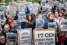 Demonstration Of Journalists And Staff Members Of Le Parisien - Paris AJ