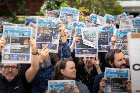Demonstration Of Journalists And Staff Members Of Le Parisien - Paris AJ