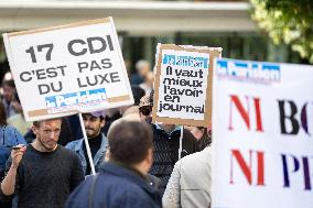 Demonstration Of Journalists And Staff Members Of Le Parisien - Paris AJ