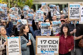 Demonstration Of Journalists And Staff Members Of Le Parisien - Paris AJ