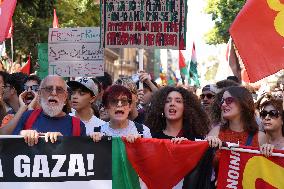 Over 10000 Demonstrators Marched For Palestine - Palermo