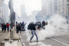Violent Clashes During The General Strike for Palestine - Milan