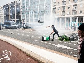 Violent Clashes During The General Strike for Palestine - Milan