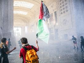 Violent Clashes During The General Strike for Palestine - Milan