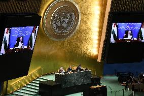 President Macron Recognizes State Of Palestine At UN - NYC
