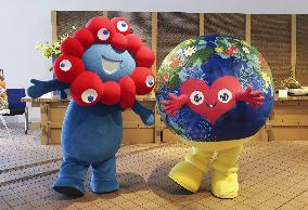 Green expo mascot pitches event at Osaka expo