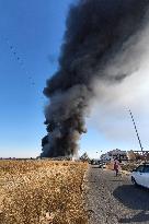 A Fire Razes The Huerta Campo Rico Factory - Spain