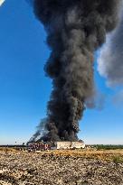 A Fire Razes The Huerta Campo Rico Factory - Spain
