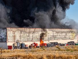 A Fire Razes The Huerta Campo Rico Factory - Spain
