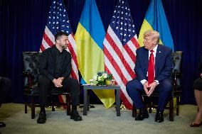President Trump Meets with Ukrainian President Zelenskyy - NYC
