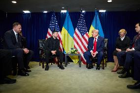 President Trump Meets with Ukrainian President Zelenskyy - NYC