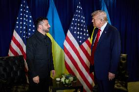 President Trump Meets with Ukrainian President Zelenskyy - NYC