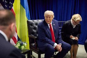 President Trump Meets with Ukrainian President Zelenskyy - NYC