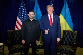 President Trump Meets with Ukrainian President Zelenskyy - NYC