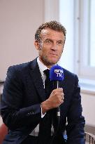 Emmanuel Macron Interviewed On BFMTV - NYC