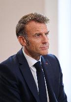 Emmanuel Macron Interviewed On BFMTV - NYC