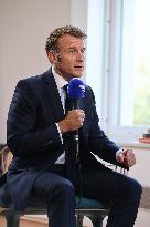 Emmanuel Macron Interviewed On BFMTV - NYC