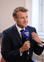 Emmanuel Macron Interviewed On BFMTV - NYC