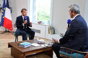 Emmanuel Macron Interviewed On BFMTV - NYC