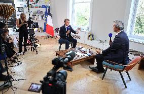 Emmanuel Macron Interviewed On BFMTV - NYC